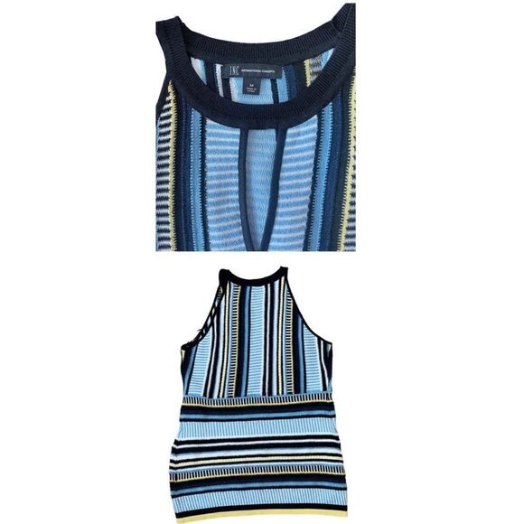 INC International Concepts Striped Knit Halter Top - Picture 4 of 7